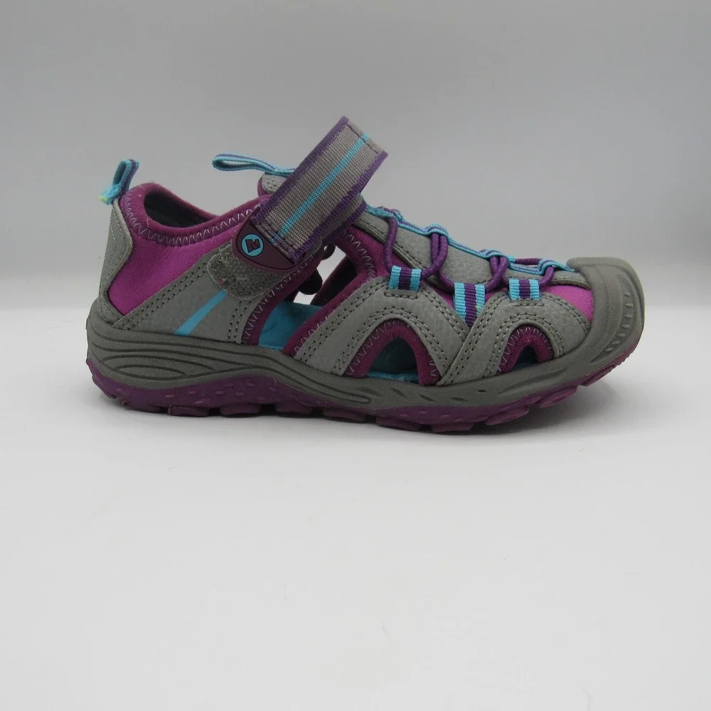 Merrell Hydro Sandals Kids 13M Grey Purple Excellent Water Shoes MK166974